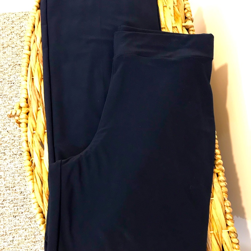 Sophie A navy pants, size S, polyester, spandex